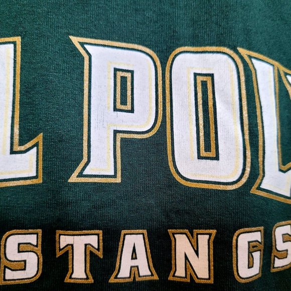 Cal Poly Mustangs Tshirt Adult Large Green Jerzees Short Sleeves - Picture 5 of 7